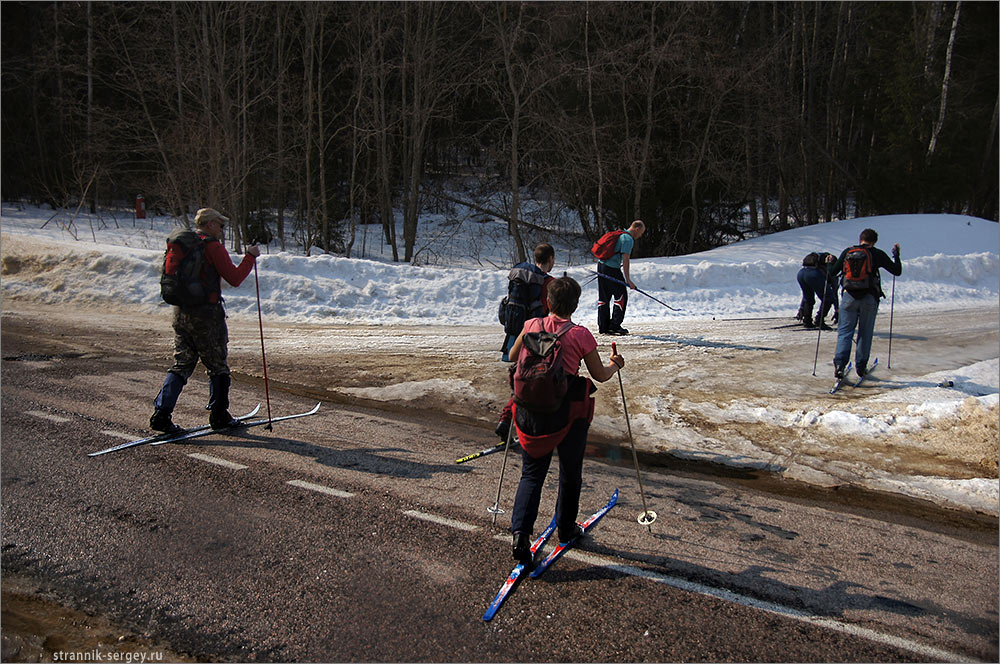 Лыжный  поход выходного дня: Калистово – Володькино – Мартьянково – Беклемишево – Герасимиха – Радонеж  4 апреля 2011 г.